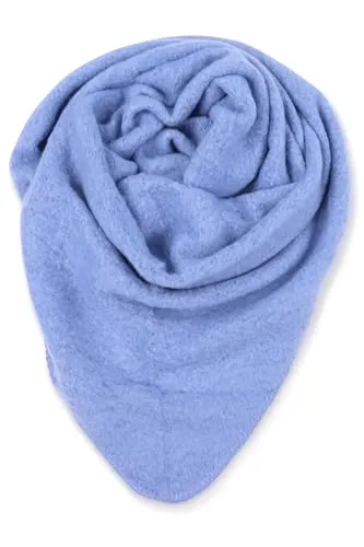 malito - Damen Modeschal - weicher Dreiecksschal Unifarben & Leo Print - langer flauschiger XXL Winterschal S601 - (Jeansblau)