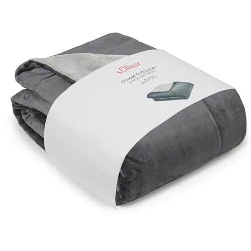 s.Oliver Doublesoft Kuscheldecke 150x200 in grau von s.Oliver