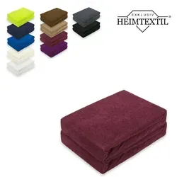 EXKLUSIV HEIMTEXTIL Frottee Spannbettlaken Bordeaux 90 x 200 cm - Spannbetttücher in Markenqualität, mit Rundumgummizug für perfekten Sitz, schadstoffgeprüft und pflegeleicht bis 60°C.