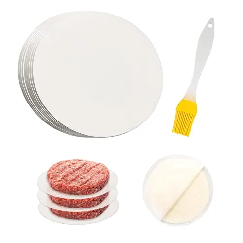 Blatt Burger-Ölpapier, Antihaft-Ölpapier, Antihaftpfanne, Ölpapier, mit Pinsel, Grillpapier, Ölpapier weiß 500