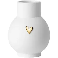 räder Lovely Mini-Kugelvase Herz Gold Porzellan Weiß