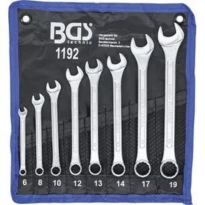 BGS-technic Maulschlüssel 1192, Maul-Ringschlüssel Set 8-teilig, 6-19mm