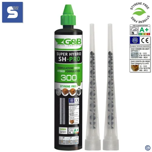 Verbundmörtel InjektionsmörteI SH-PRO Montagemörtel 300ml + 2 Statikmischer