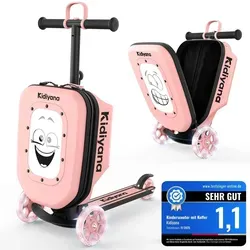 Kidiyana Kinderroller Pink – klappbarer Scooter mit LED-Rädern & höhenverstellbarem Lenker, leicht & stabil ab 2 Jahren - Rosa