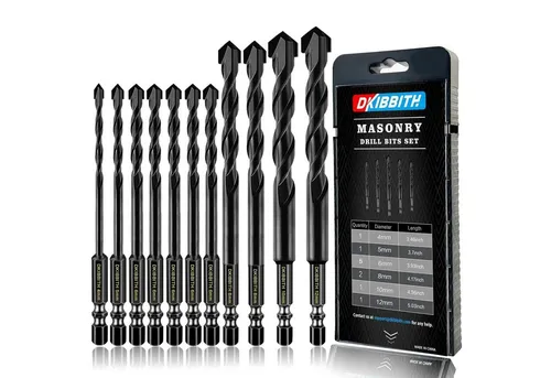 LuxusKollektion Hammerbohrer Set Sechskant 11 forets 4mm-12mm