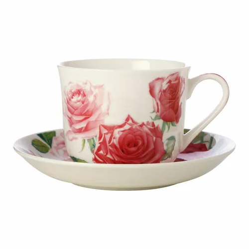 Maxwell & Williams Tasse mit Untertasse - Katherine Castle Floriade, Rose 480 ml