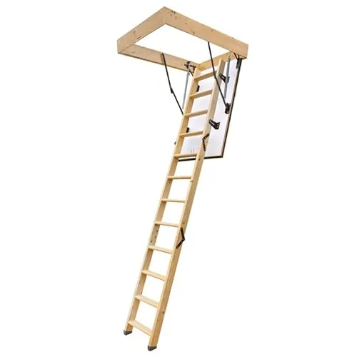 4iQ Group Bodentreppe Gedämmt 113 x 55 cm - Dachbodentreppe U-Wert 1,05 - Dachbodenluke Raumspartreppe Innen - Bodenluke mit Treppe bis zu 150 kg Traglast