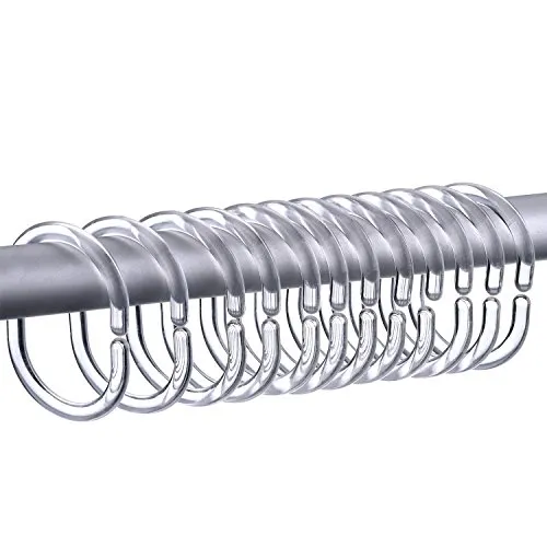 Packung Duschvorhangringe Vorhang C Ringe Haken Kleiderbügel Bad Drapieren Schleife Klammer Gleiten (Transparent) 30