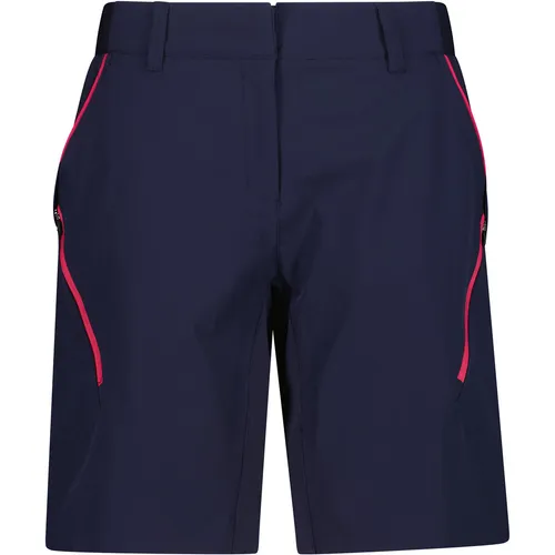 CMP Fahrradhose WOMAN FREE BIKE BERMUDA WITH INNER - Damenbermuda für Radtouren, atmungsaktiv und elastisch. Mit herausnehmbarem Sitzpolster für zusätzlichen Komfort und praktischen Vordertaschen. Ideal für anspruchsvolle Trails und einfach verstellbar.