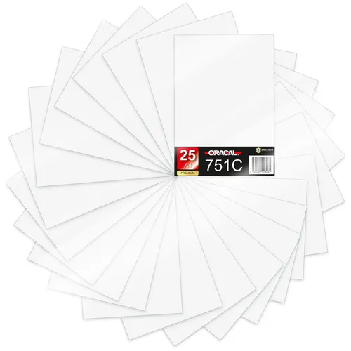   DIN A4 Bögen 25er Set Weiß Glanz 29,7x21cm ORACAL 751C Folie Auto 18,98€/m²