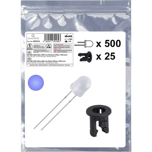 Quadrios 25O214 LED-Sortiment Blau 5 mm – 1300 mcd in blau von Quadrios