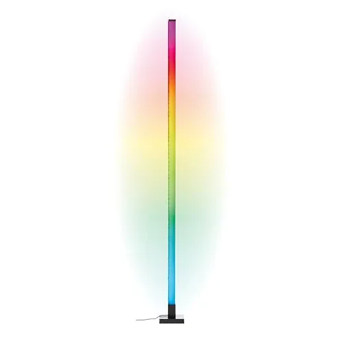 Brilliant LED Stehlampe Neele - RGB Stehleuchte mit Musiksensor - Standleuchten & Deckenfluter mit dynamischen Lichteffekten, die auf Musik reagieren und individuell dimmbar sind. Ideal für stimmungsvolle Beleuchtung in Wohn- und Partyräumen.