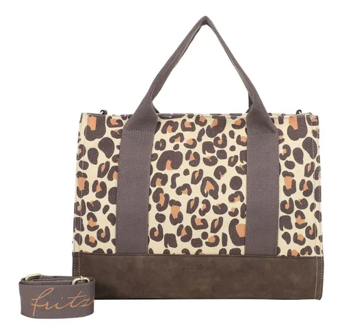 Fritzi aus Preußen Shopper Tote Bag Limited - Braun - Stylische Handtasche aus robustem Polyester mit Reißverschluss, ideal für den täglichen Gebrauch und perfekt für modebewusste Frauen.