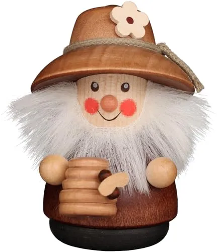 Christian Ulbricht Wackelmännchen Imker Natur - 8 cm - Charmantes Wackelmännchen im Imkerdesign, handgefertigt aus hochwertigem Holz. Ein einzigartiges Kunstwerk für Sammler und Liebhaber von handwerklicher Tradition.