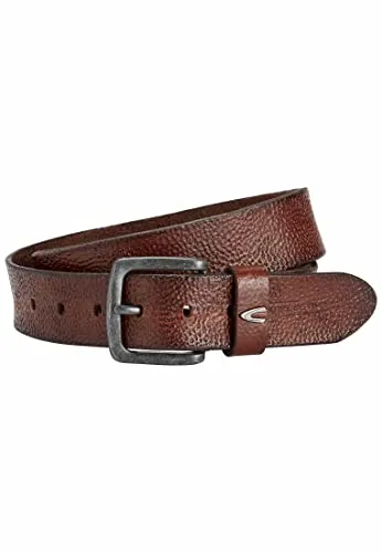 camel active Herren Ledergürtel Braun - Herren-Gürtel aus hochwertigem Leder mit robuster Metallschnalle und Logoprägung, ideal für einen stilvollen Look.