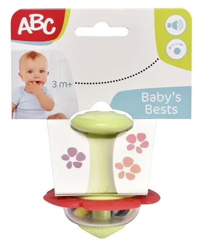Simba ABC Blumenrassel, mit klappernden Kugeln und weichen Blumenblättern zum Zahnen, 10cm, ab 3 Monate