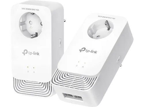 TP-Link PG2400P KIT G.hn2400 Powerline 2er Kit - Hochgeschwindigkeit Powerline Adapter, ideal für verzögerungsfreies Gaming und 8K-HD-Streaming, integrierte Steckdose und Plug-and-Play Einrichtung