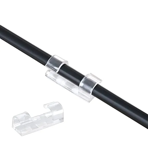 Mitavo 70 Stück Kabelklemmen Selbstklebend, Kabelhalter Kabelorganisation Kabelführung Kabelclips Kabelmanagement für Büro Zuhause Auto Schreibtisch, Boden, Transparent