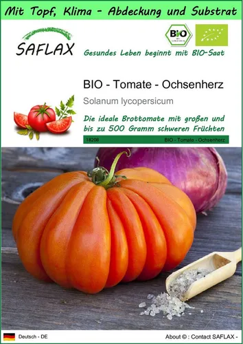 SAFLAX Gemüsesamen SAFLAX - Garden to go - BIO - Tomate - Ochsenherz