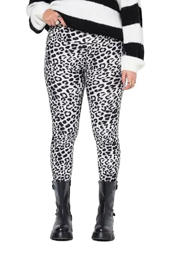 Studio Untold Damen Übergrößen Leggings mit Leoprint - Modische Plus Size Leggings mit elastischem Bund und trendigem Leomuster für optimalen Tragekomfort und einen stylishen Look. Ideal für jeden Anlass!','category':'Hosen