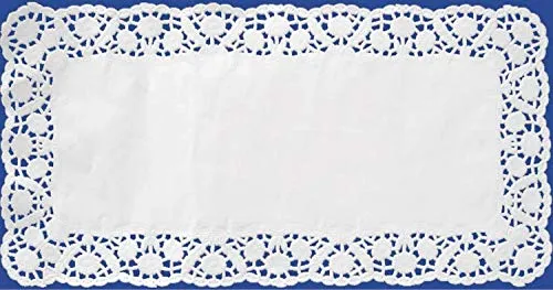 VEPATIM 100 Deko-Tortenspitzen eckig weiß 18 x 30 cm