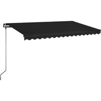 Manuelle Einziehbare Markise 400x350 cm in Anthrazit - Markise, bietet optimalen Sonnenschutz und ist platzsparend einziehbar – perfekt für Terrassen und Balkone.