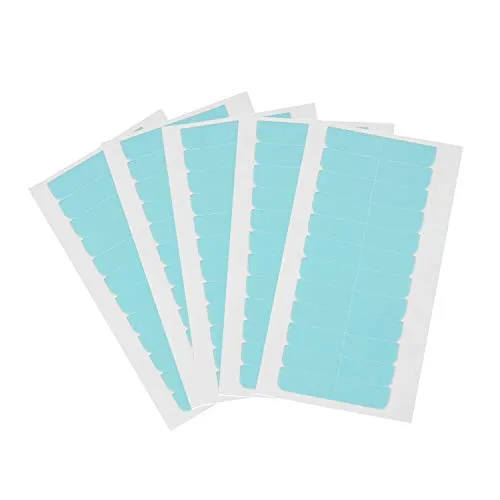 EBANKU 120 Stück Ersatztapes für Tape In Hair Extensions Ersatztapes Klebestreifen Hohe Klebekraft Haar Klebeband für Haarverlängerungen Haareinschlag(Hellblau)