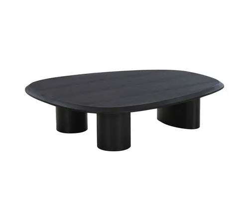 Tirano Couchtisch schwarz - Eleganter Wohnzimmertisch - Couchtisch aus hochwertigem MDF mit Eschenfurnier, 78 x 96 cm, ideal für modernes Wohnen und bietet großzügigen Platz für Getränke und Dekoration.