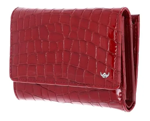 Golden Head Cayenne 28294 Damen Überschlagbörse - Kirsche Rot - Elegante Portemonnaie aus hochwertigem Rindsleder mit praktischer Fächeraufteilung und modernem Kroko-Design, ideal für stilbewusste Frauen.