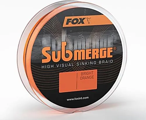 Fox Submerge High Visual Sinking Braid Orange - 300m Karpfenschnur - Hochwertige geflochtene Karpfenschnur mit 300m Länge und 0,20mm Durchmesser. Ideal für hindernisreiche Gewässer, bietet hohe Abriebfestigkeit und beste Sichtbarkeit bei Tag und Nacht.
