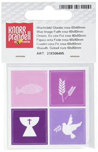 Baier Schneider GmbH Co. KG Wachsbild Glaube rosa - 60x60mm, langlebig und flexibel gestaltbar aus hochwertigem Material