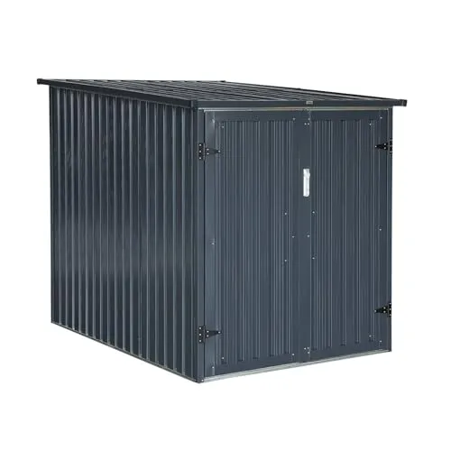 sweeek Graue Fahrradgarage aus verzinktem Stahl