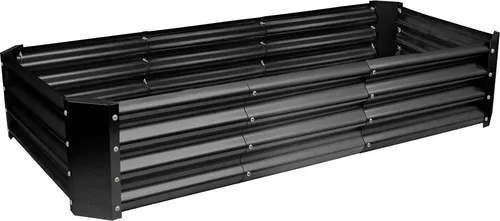 Rechteckiges Hochbeet aus verzinktem Stahl – 180 cm x 90 cm – Anthrazit