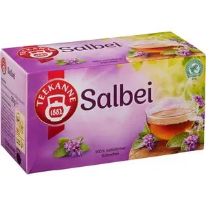 Teekanne Tee Salbei, 20 Teebeutel, 30g - Kräutertee mit hochwertiger Aromaschutzumhüllung für einen sanft-würzigen Geschmack. Ideal für eine entspannende Teepause. Inhalt: 30g, 100% natürlicher Salbei.