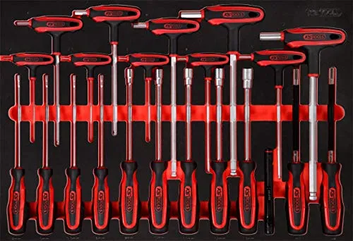 KS-Tools 811.1022 T-Griff- und Schraubendreher-Satz - 22-teiliges Werkzeugset mit Schaumstoffeinlage, perfekt organisiert und ideal für Profis und Heimwerker