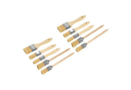 ARLI Pinsel Set mit Flachpinsel und Ringpinsel für Malerarbeiten, (10 St), Flach Rund / Ring Pinseln