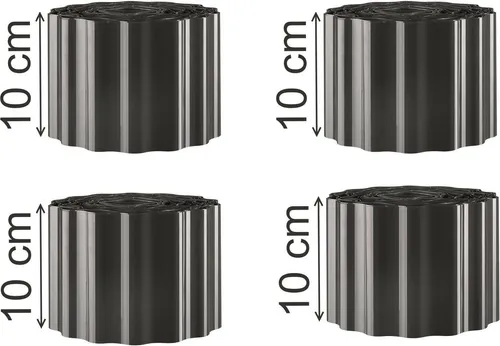36m Rasenkante 10cm Gartenpalisade Palisade Rasenborde schwarz anthrazit