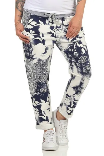 CLEO STYLE Jogginghose Damen Jogginghose 2581 36-40 Beige Blume