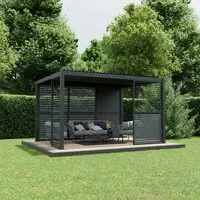 Produktbild Ximax Lamellenwand Aluminium Pergola 123 cm Dunkelgrau