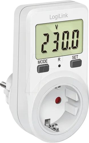 LOGILINK EM0002B - Digitales Energiekostenmessgerät - Steckdosen & Zubehör: Erkennen Sie Stromfresser schnell mit dem digitalen Messgerät von LogiLink. Das große LCD-Display zeigt Verbrauch, Kosten und bietet Überlastwarnung. Ideal für Haushalte und Büros.