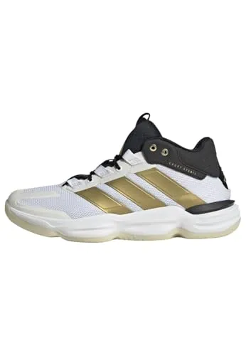 adidas Herren Courtstabil Indoor Performance Schuhe, FTWR White/Gold met./core Black, 42 EU - Sportliche Indoor-Schuhe mit regulärer Passform und robustem Obermaterial aus Textil und Synthetik für optimalen Komfort und Stabilität während des Spiels.