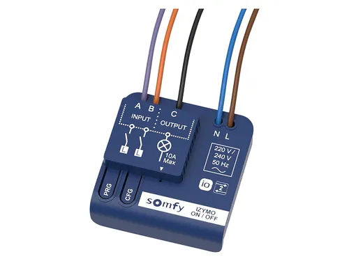 Somfy 1822649 Unterputz-Empfänger Licht An/Aus io - 12-fach Unterputz-Funkempfänger zur Steuerung von Licht und 230-V-Verbrauchern bis 2.000 W, Smart Home Ready und einfach in bestehende Schalter integrierbar.