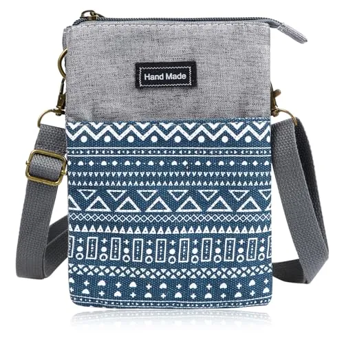 LINXIU Handytasche zum Umhängen für Damen – Mini Crossbody Schultertasche in Blau