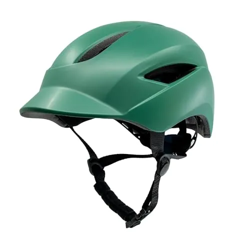 Crazy Safety Aero Fahrradhelm | Helm Kinder für Fahrrad, Skateboard, Inlineskates und BMX-Rad | Fahrradhelm Damen Herren | M 54-58 cm und L 58-61 cm | Fahrradhelm mit Reflexionsgurten (Grün)