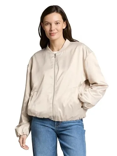 TOM TAILOR Blouson-Jacke mit Satin-Haptik - Leichte Blouson-Jacke im Bomber-Style mit praktischen Eingriffstaschen. Aus pflegeleichten Materialien für hohen Tragekomfort – ideal für jeden Tag.