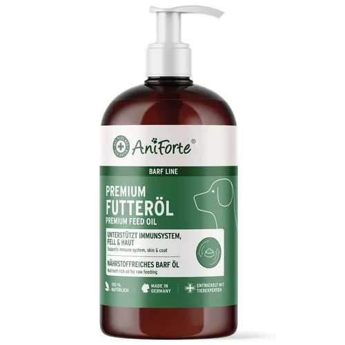 Premium Futteröl 500 l - Rezeptfreies Öl für optimale Haut- und Fellpflege bei Hunden, ideal für gesunde Ernährung