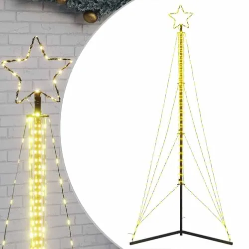 vidaXL LED Weihnachtsbaum 240cm, Beleuchtet mit 8 Lichteffekten - Lampen für Innen und Außen mit 483 warmweißen LEDs, schafft eine magische Atmosphäre und bietet 8 verschiedene Lichteffekte für stimmungsvolle Weihnachtsdekoration.