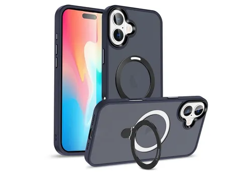 CoolGadget Handyhülle Hybrid Luxury Handy Case für iPhone 16 Plus 6,7 Zoll, Hülle Massiv Metallring aufklappbar Schutzhülle für Magsafe Zubehör