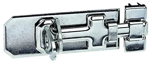 Alberts 327002 Sicherheits-Schlossriegel | mit flachem Griff und befestigter Schlaufe | Edelstahl | Platte 100 x 40 mm