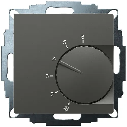 Eberle UTE 1003 Anthrazit Raumthermostat - Unterputz-Thermostat für präzise Temperaturregelung in Wohnräumen, Büros und Hotels. Anthrazit Design, passend für gängige Schalterprogramme, mit Heizkostenbremse und einfacher Montage.